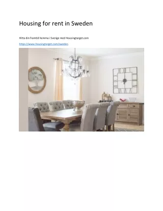 housing for rent in sweden