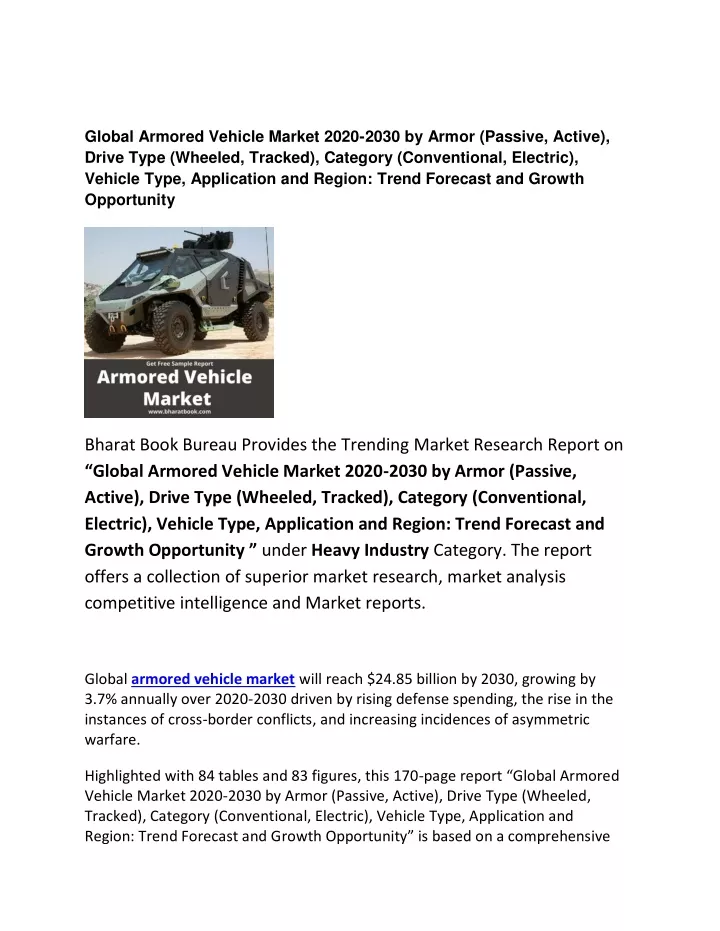 global armored vehicle market 2020 2030 by armor