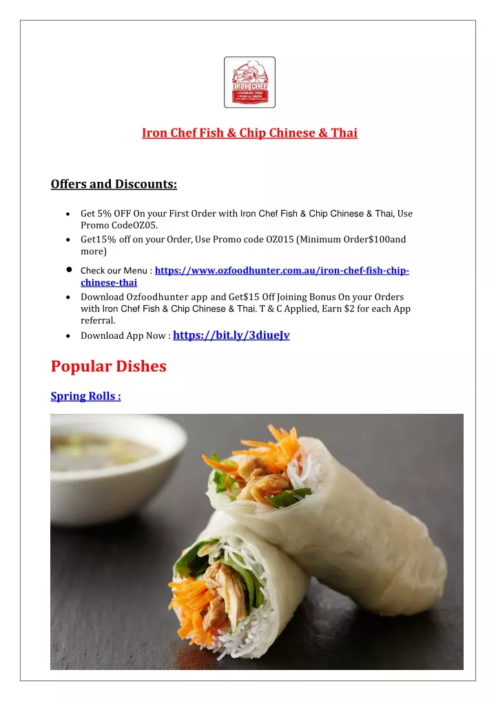 iron chef fish chip chinese thai offers