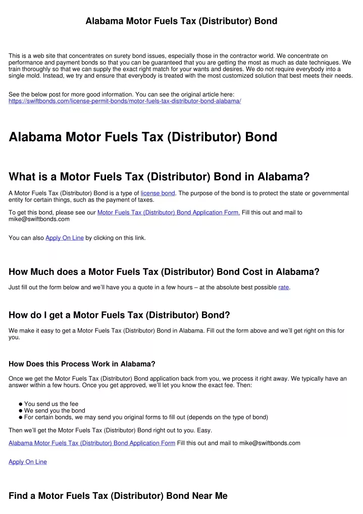 alabama motor fuels tax distributor bond