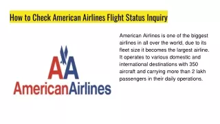 How to Check American Airlines Flight Status Inquiry