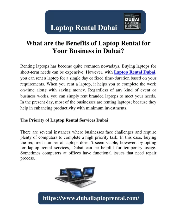 laptop rental dubai