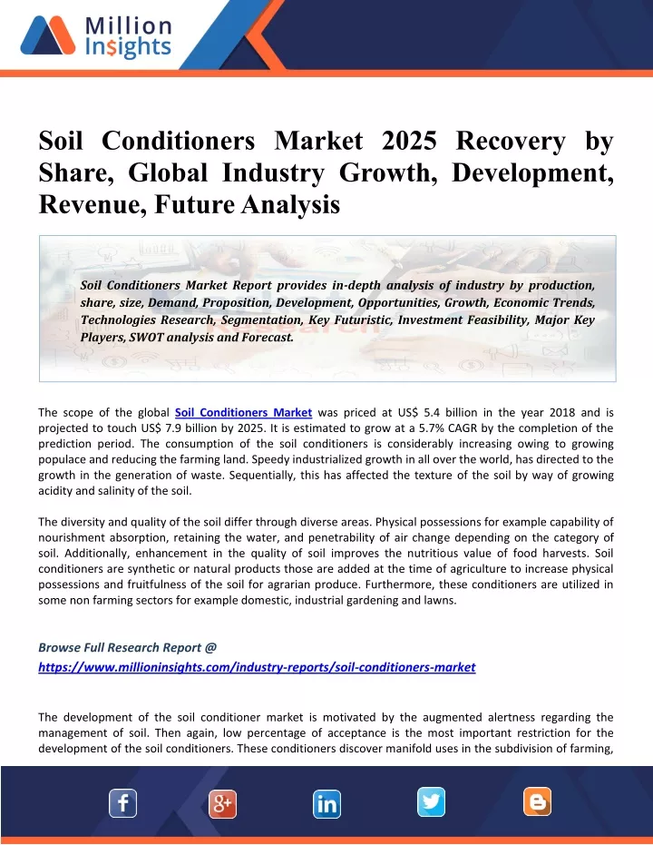 soil conditioners market 2025 recovery by share