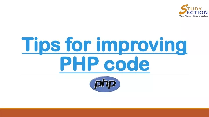 tips for improving php code