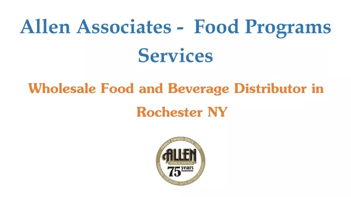 allen associates food programs services