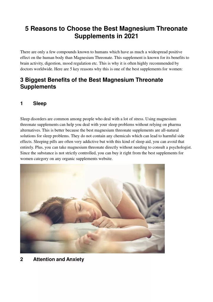 5 reasons to choose the best magnesium threonate