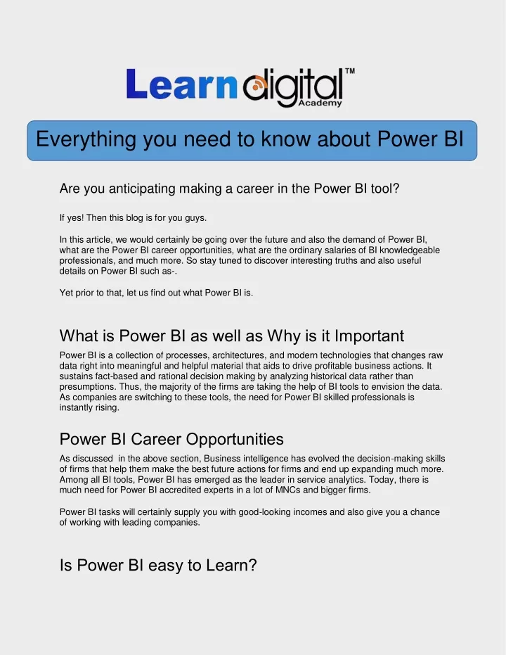 everything you need to know about power bi
