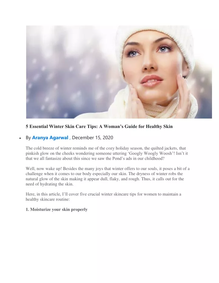 5 essential winter skin care tips a woman s guide