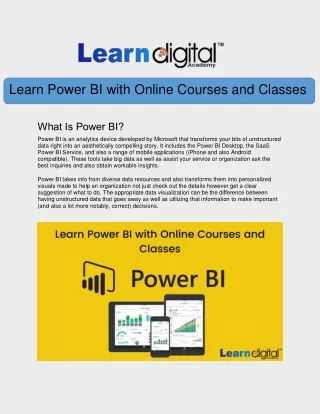 Learn Power BI with Online Courses and Classes