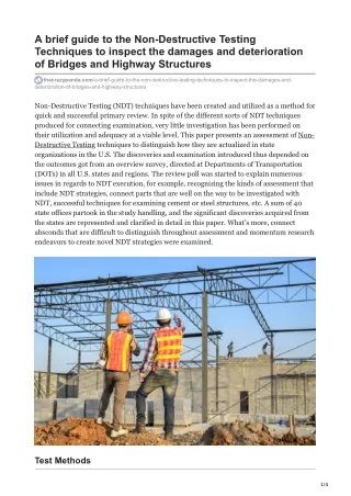 a brief guide to the non destructive testing