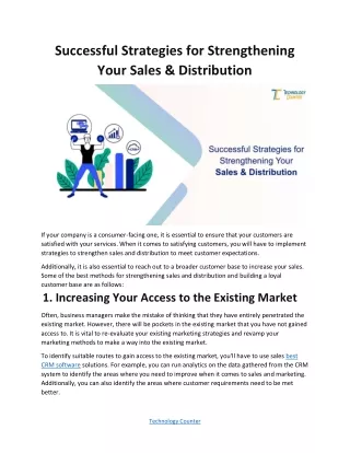 Successful Strategies for Strengthening Your Sales & Distribution