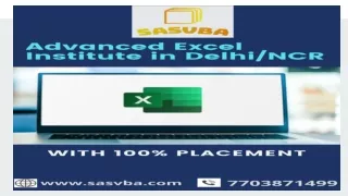 Advanced Excel Institute in Delhi/NCR .