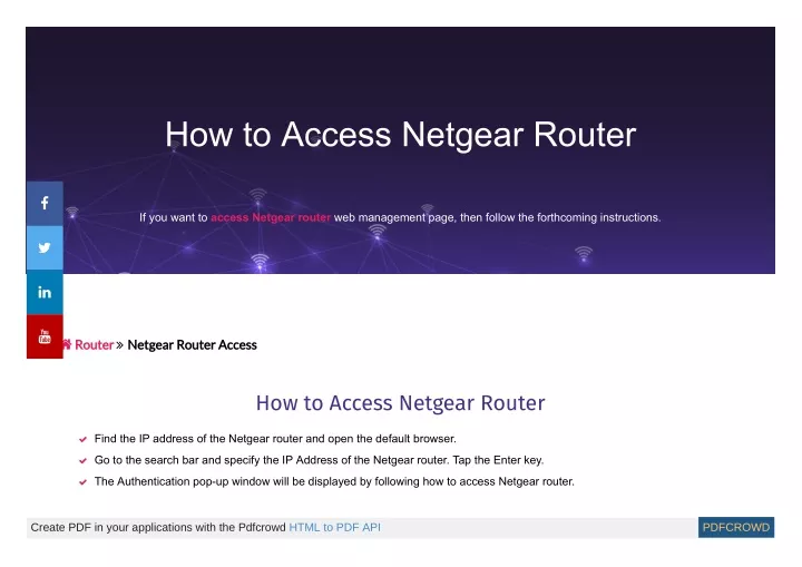 how to access netgear router