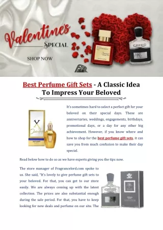 Best Perfume Gift Sets - A Classic Idea To Impress Your Beloved