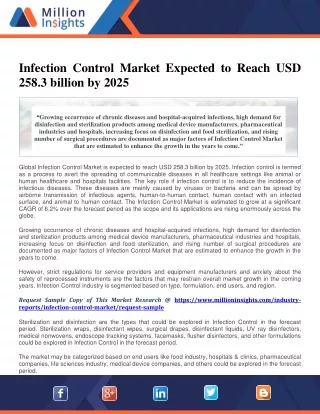 Infection Control Market Expected to Reach USD 258.3 billion by 2025