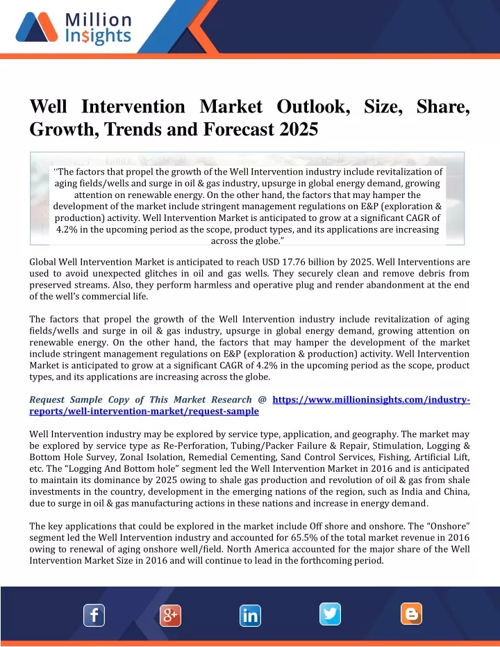 well intervention market outlook size share