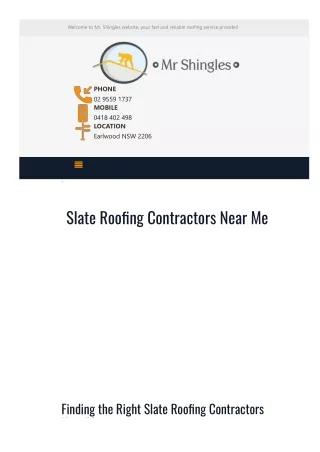 Slate and tile roofing