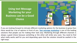using text message marketing for your business