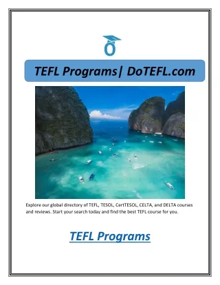 TEFL Programs| DoTEFL.com