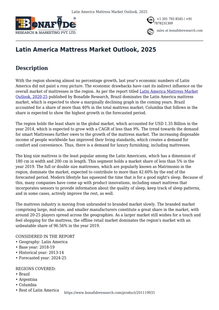 latin america mattress market outlook 2025