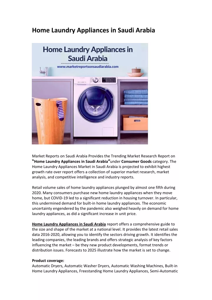 home laundry appliances in saudi arabia