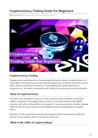 cryptocurrency trading guide for beginners