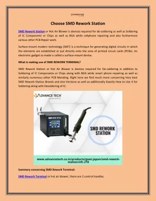 choose smd rework station