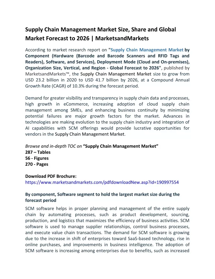 supply chain management market size share