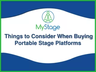 Things to Consider When Buying Portable Stage Platforms