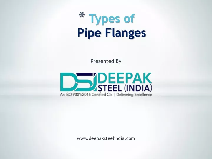 types o f pipe flanges