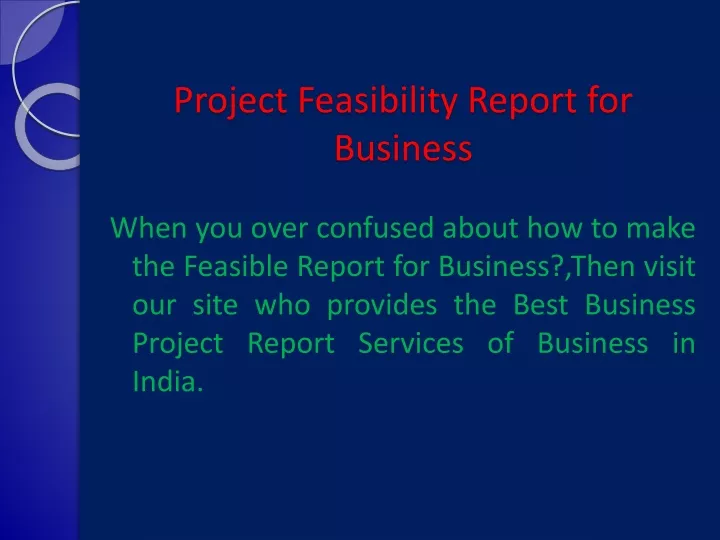 project feasibility report for business