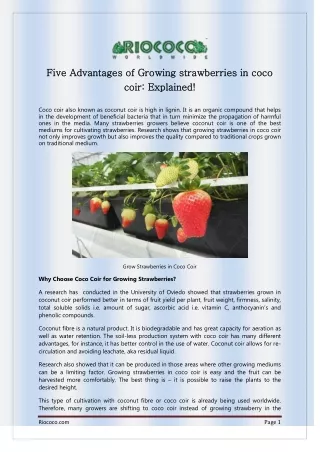 five advantages of five advantages of growing