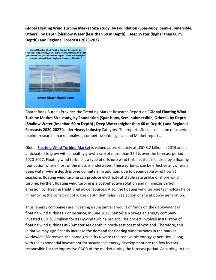 global floating wind turbine market size study