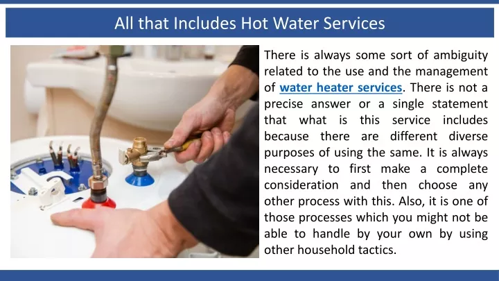 all that includes hot water services
