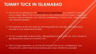 Tummy Tuck in Islamabad