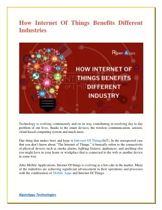 how internet of things benefits different