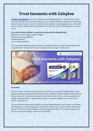 treat insomnia with zaleplon
