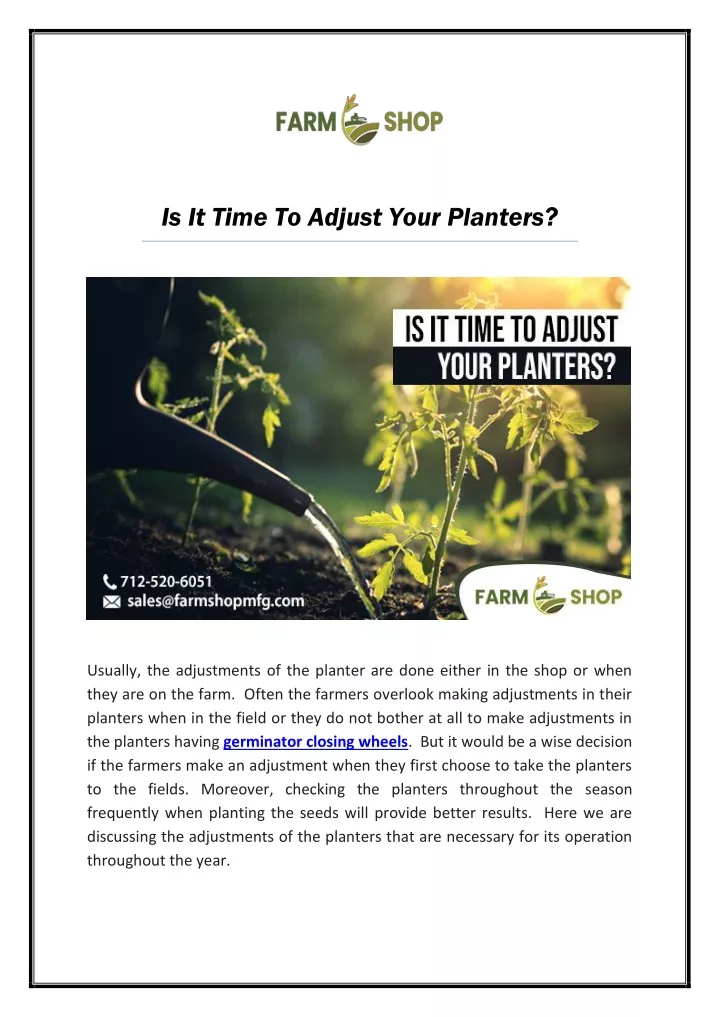 is it time to adjust your planters