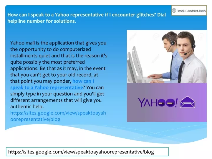 how can i speak to a yahoo representative