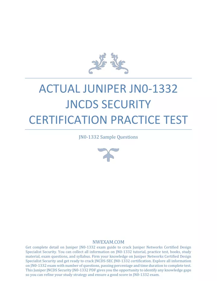 actual juniper jn0 1332 jncds security