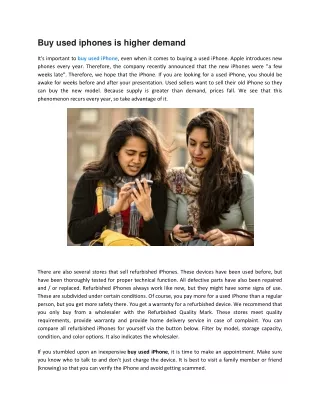 buy used iphones is higher demand