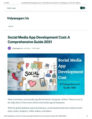 Social Media App Development Cost: A Comprehensive Guide 2021