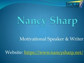 Nancy Sharp Speaker and Writer