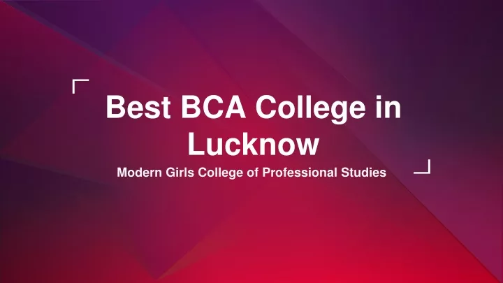 best bca college in lucknow