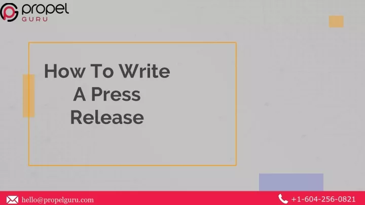 how to write a press release