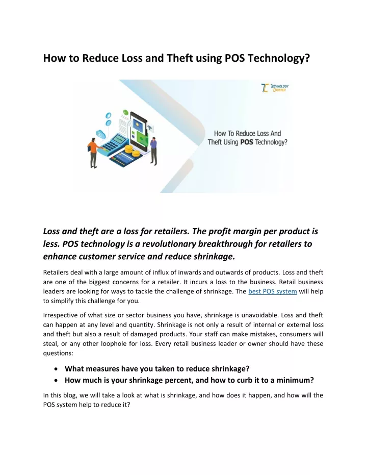 how to reduce loss and theft using pos technology