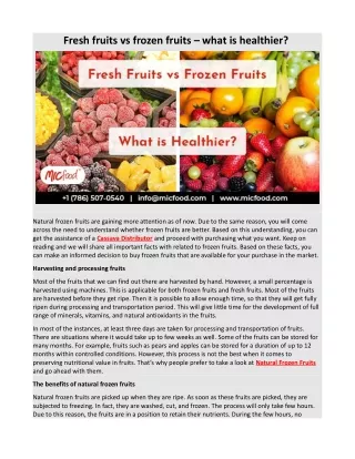 Fresh fruits vs frozen fruits – what is healthier?