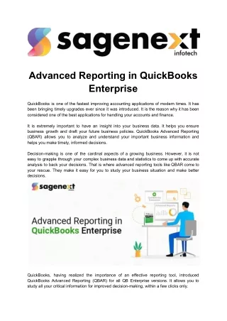 Advanced Reporting in QuickBooks Enterprise- An Overview