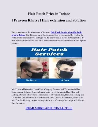 Hair Patch Price in Indore | Praveen Khatve | Hair extension and Solution