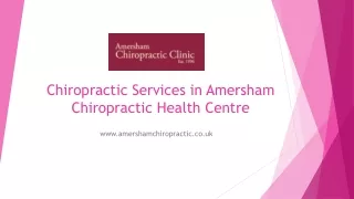 Chiropractic Services in Amersham | Chiropractic Health Centre